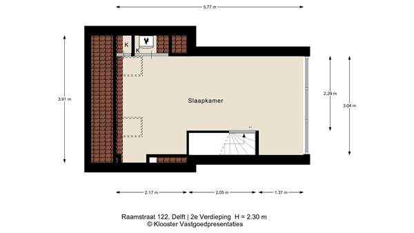 Plattegrond - Raamstraat 122, 2613 SG Delft - 2e Verdieping.jpeg